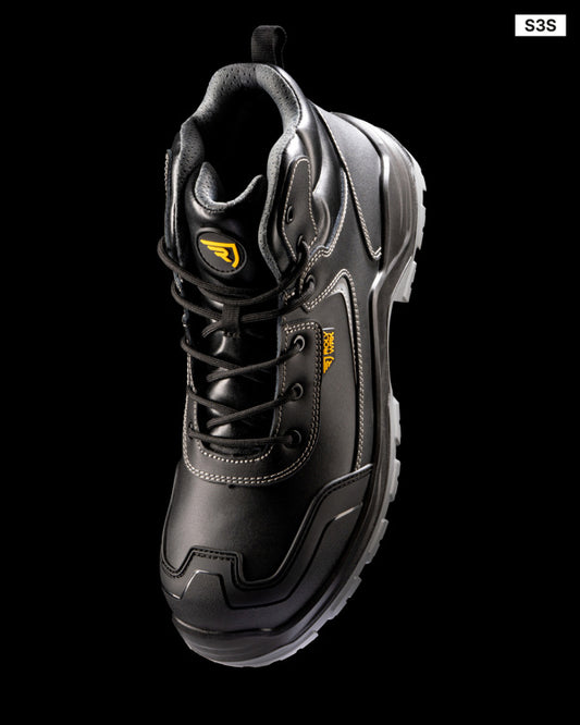 ROLY WRK IRON Unisex work boots in black/lead - promotional clothing printed with your company logo