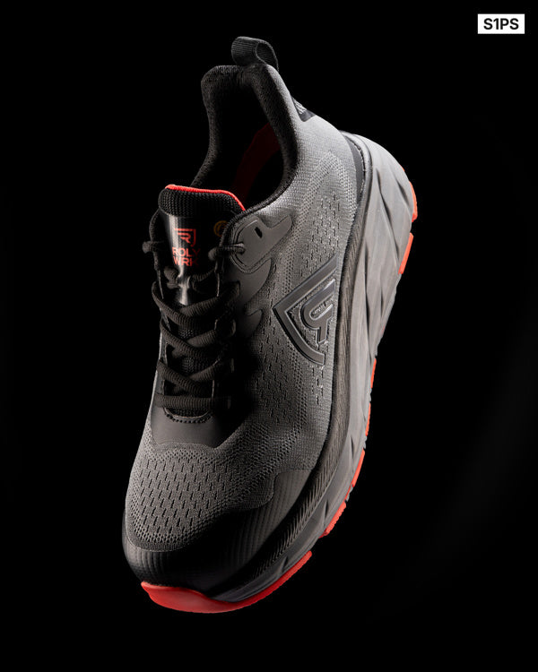 ROLY WRK ONYX Unisex work shoes in plomo/rojo laboral - promotional clothing printed with your company logo