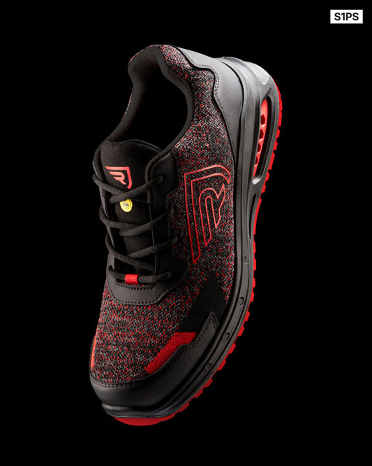 ROLY WRK RUBY Unisex work shoes in negro/rojo melange/rojo laboral - promotional clothing printed with your company logo