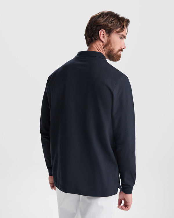 ROLY WRK ROVER L/S Unisex long-sleeve polo shirt in white - promotional clothing printed with your company logo