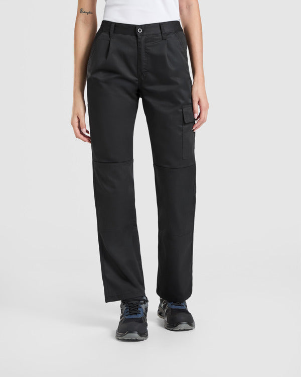 ROLY WRK DAILY WOMAN STRETCH Women's trousers in black - promotional clothing printed with your company logo