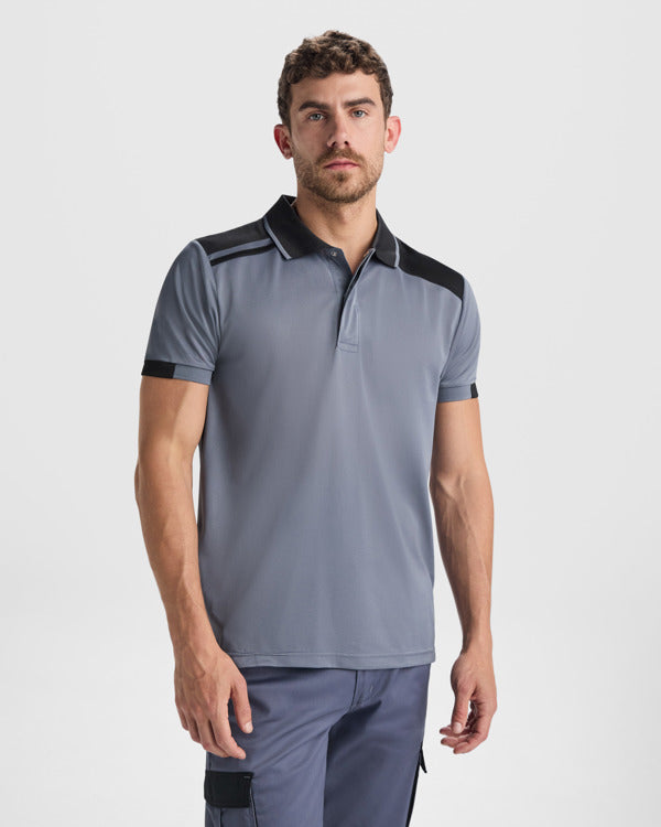 ROLY WRK SAMURAI Unisex polo shirt in black/red - promotional clothing printed with your company logo