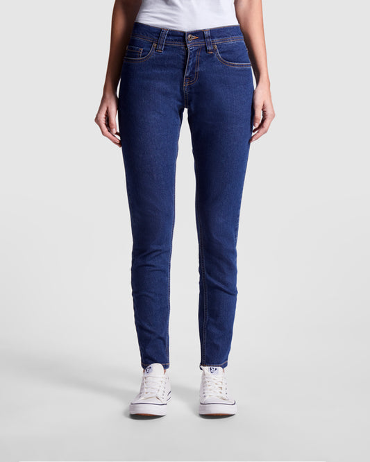 ROLY WRK BROCK WOMAN Women's trousers in blue jeans - promotional clothing printed with your company logo