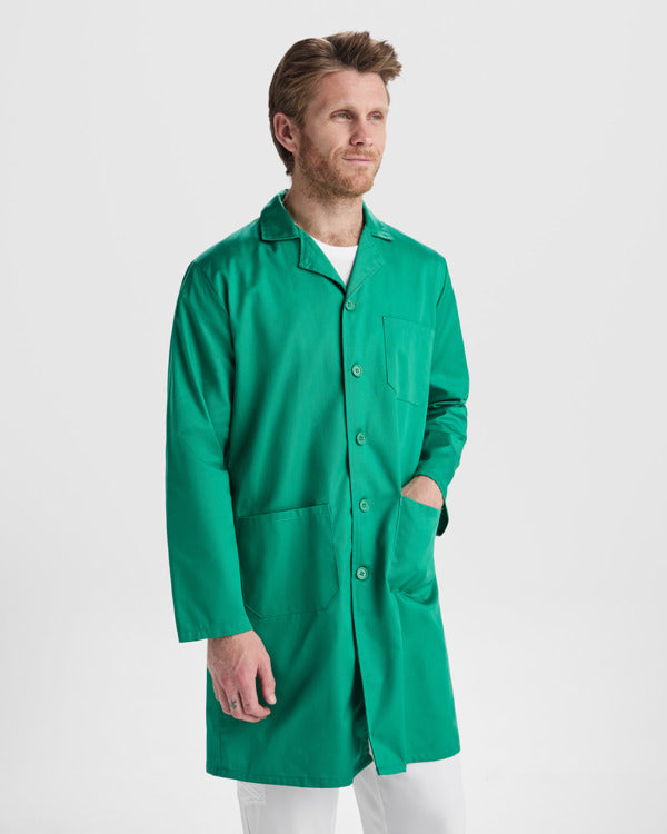 ROLY WRK VACCINE Men's lab coat in white - promotional clothing printed with your company logo