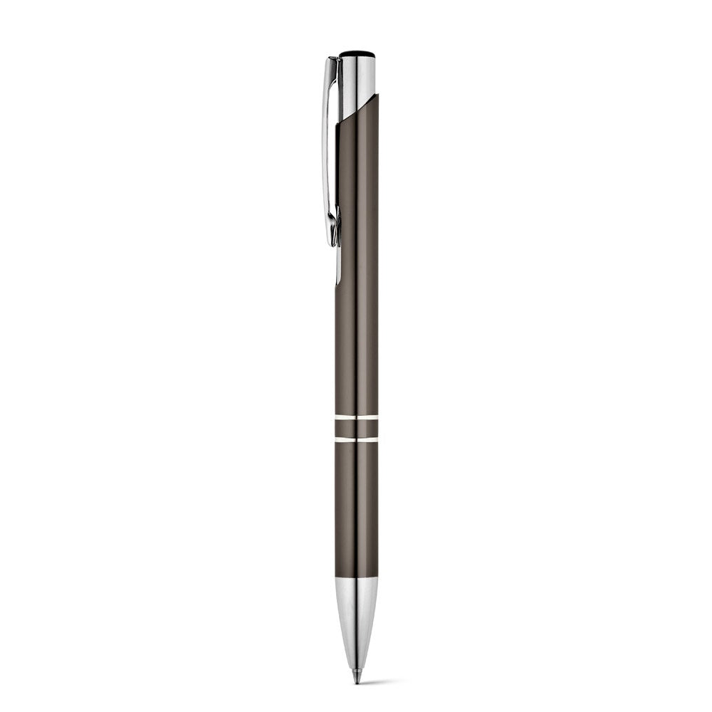 BETA promotional pen in gun metal with custom logo branding