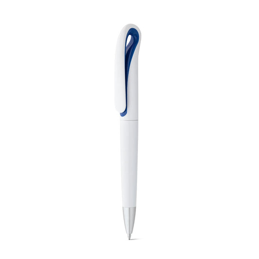 TOUCAN promotional pen in blue (detail view) with custom logo branding