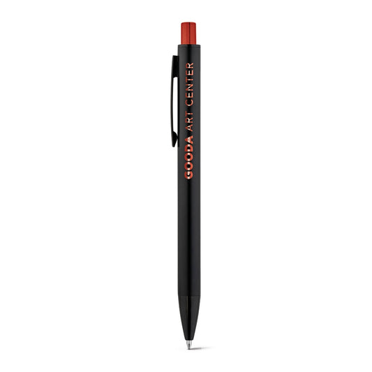 JOAN promotional pen in red with custom logo branding