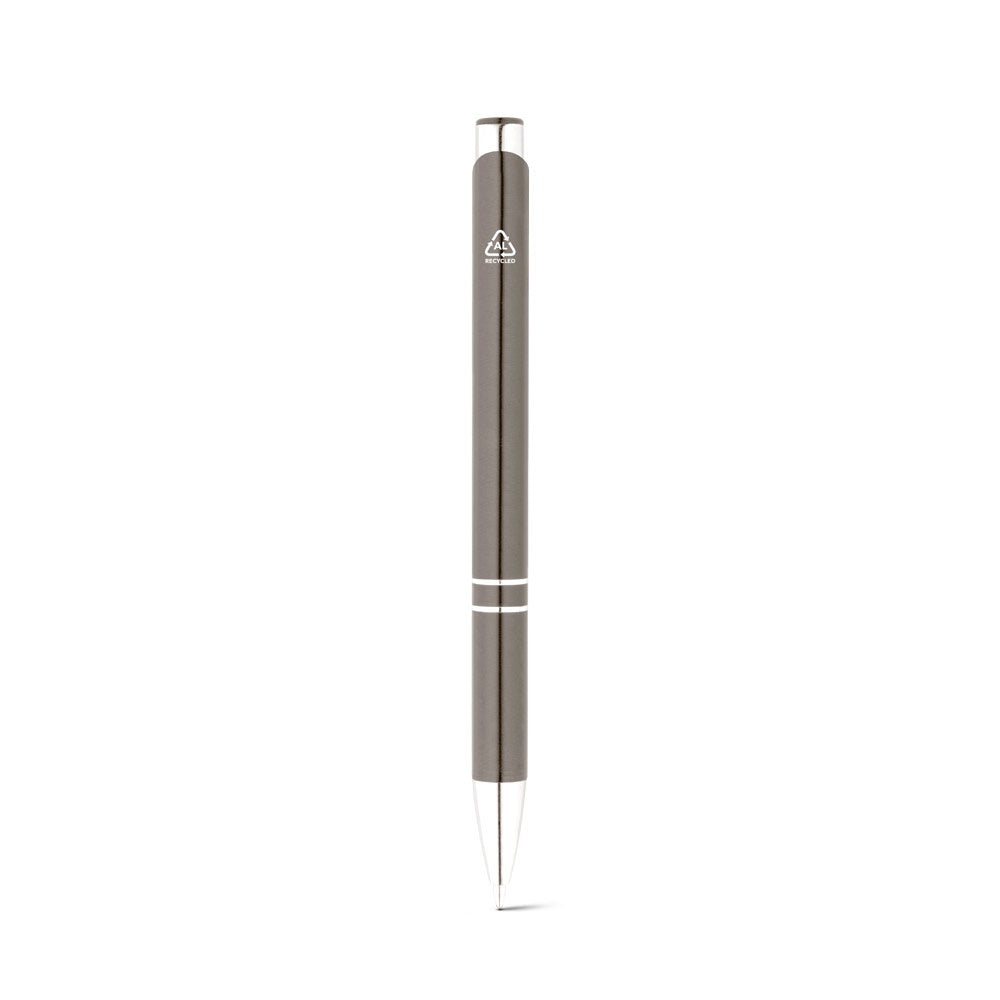 RE-BETA promotional pen in gun metal (detail view) with custom logo branding