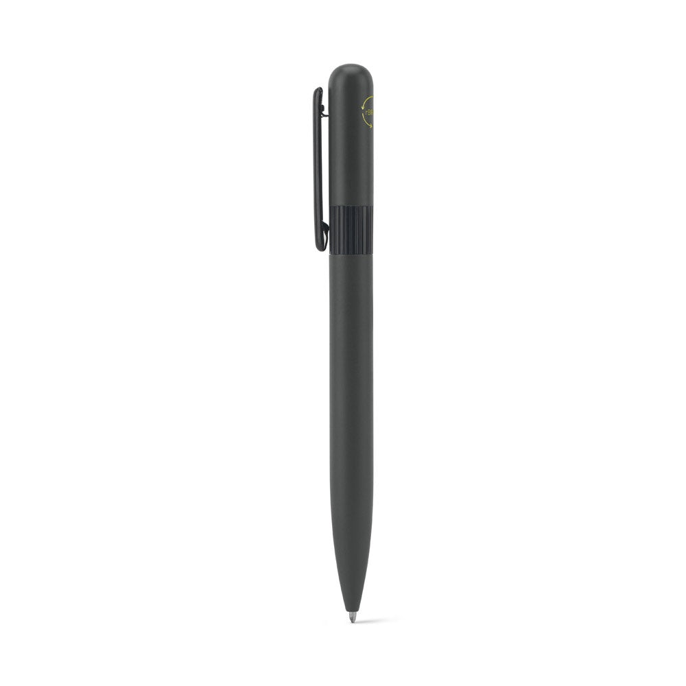 ELSIE ROUND promotional pen in gun metal (detail view) with custom logo branding