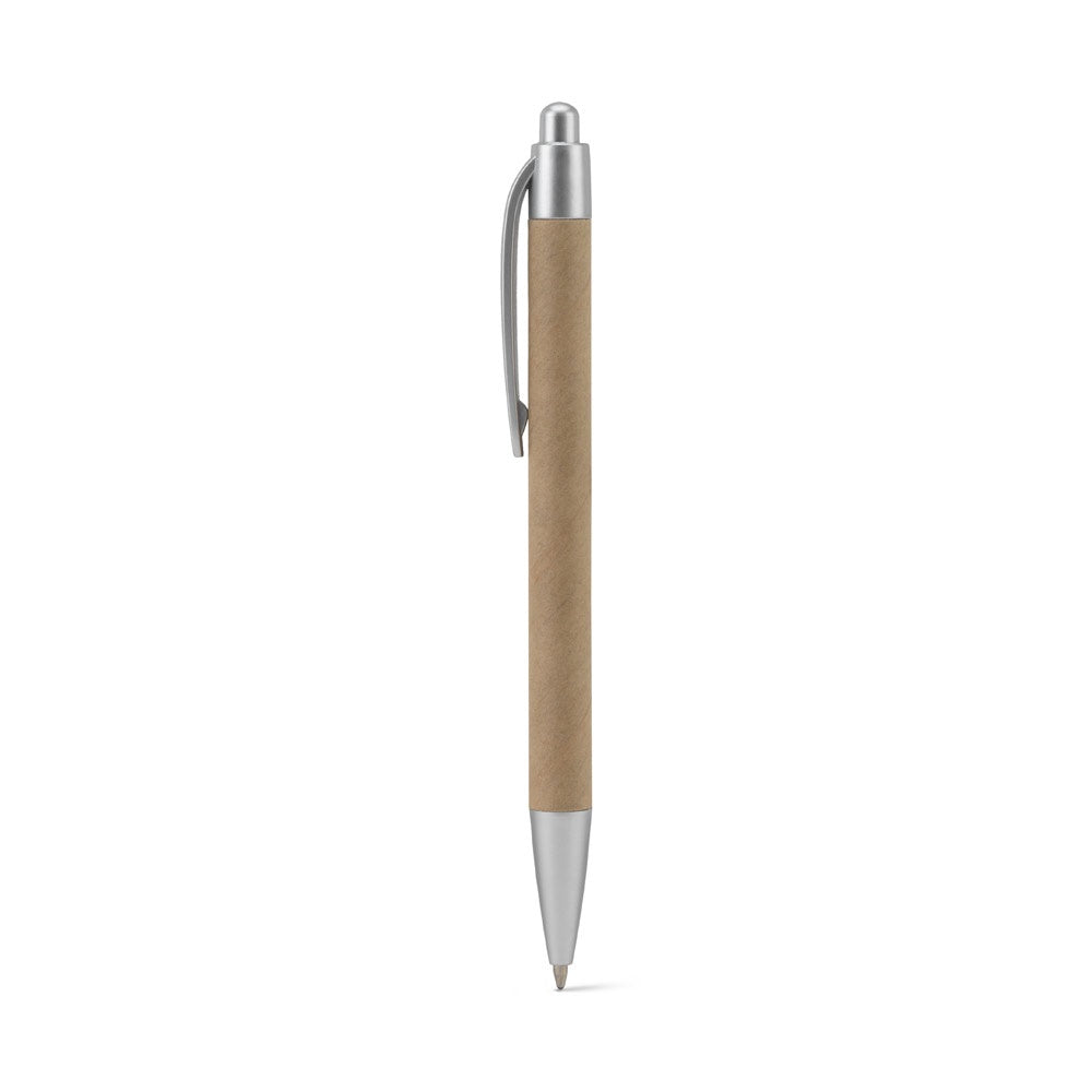 KYRA promotional pen in light grey (detail view) with custom logo branding