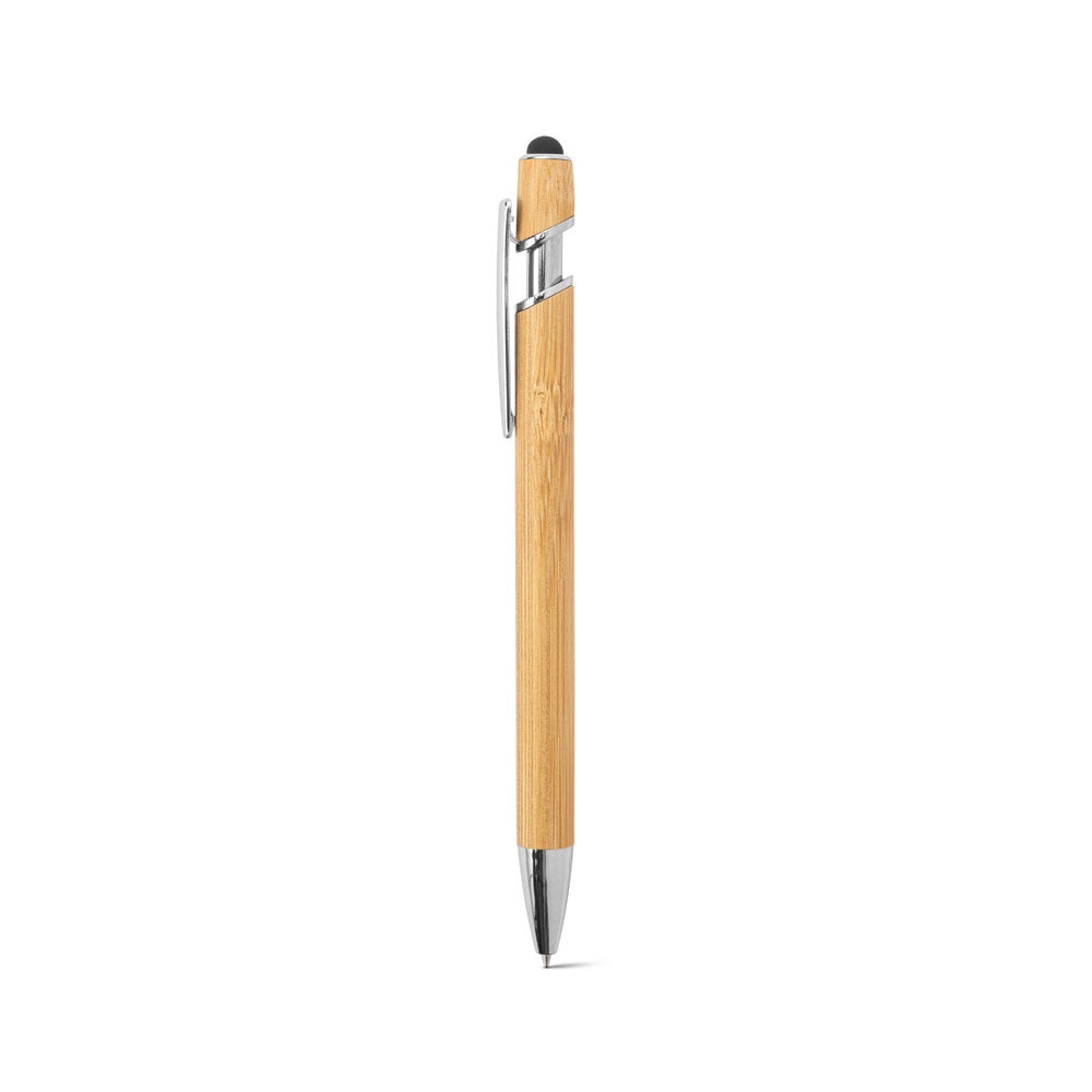 NEIL BAMBOO promotional pen in natural (detail view) with custom logo branding