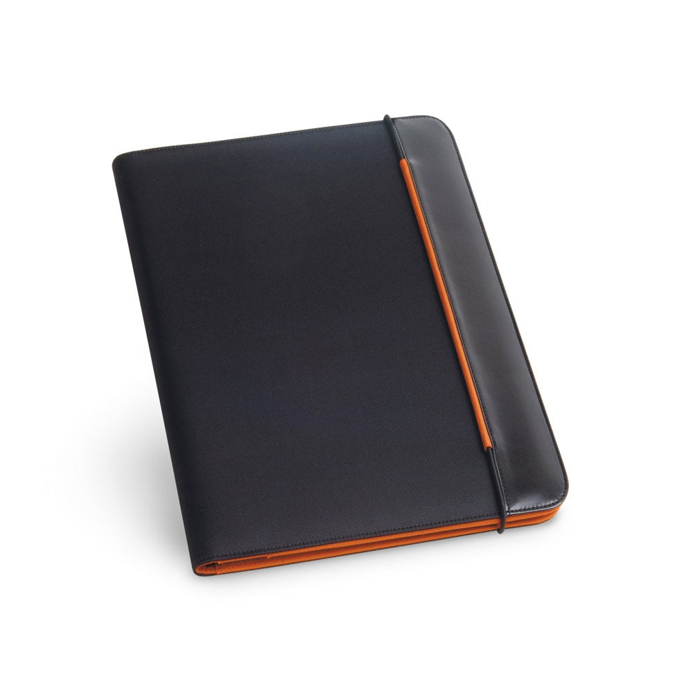 FITZGERALD promotional document folder in orange with custom logo branding