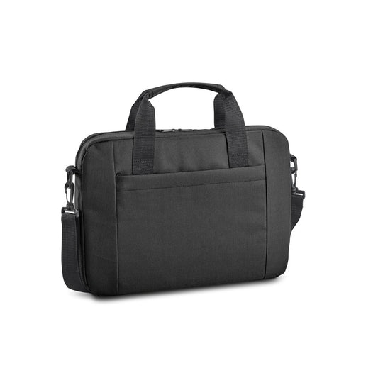 METZ promotional laptop bag in black with custom logo branding
