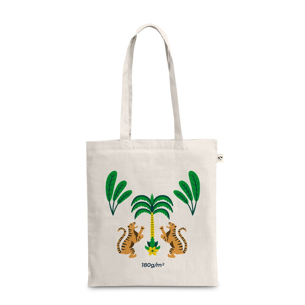 BEJA promotional tote bag in light natural with custom logo branding