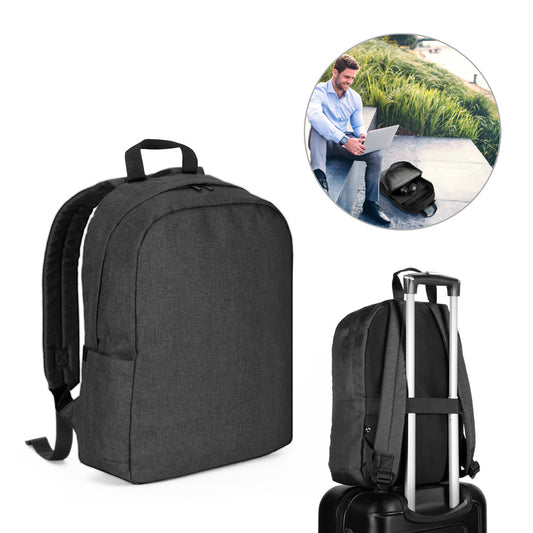 GIJON - Sac à dos pour ordinateur portable en polyester haute densité recyclé 600D et doublure en polyester recyclé 210D