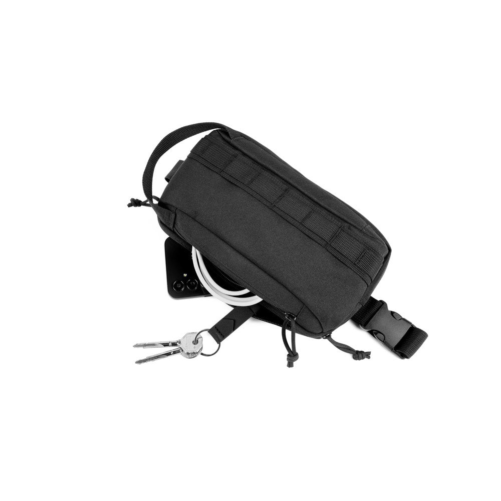 EDINBURGH promotional travel bag in black with custom logo branding