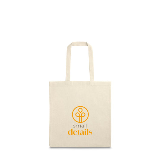 SINAIA promotional tote bag in light natural with custom logo branding