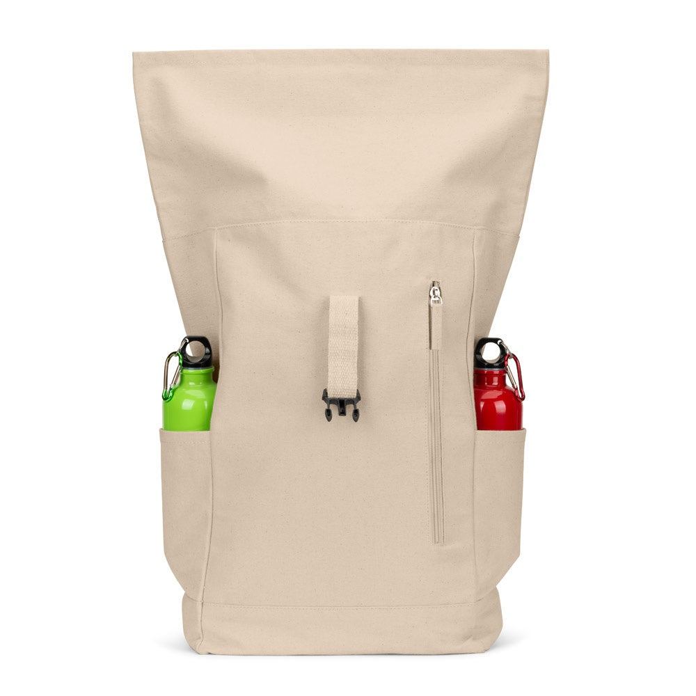 SAINT promotional drawstring bag in natural with custom logo branding