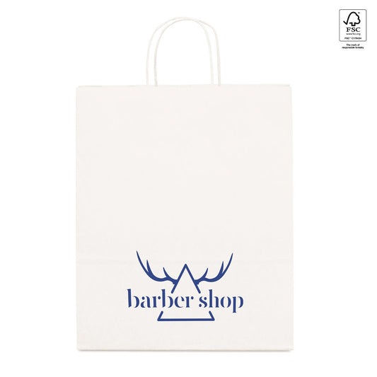 GRANT promotional tote bag in white with custom logo branding