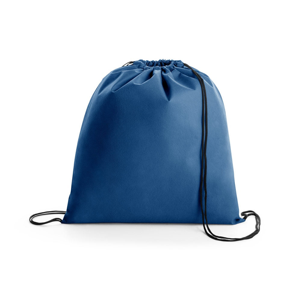 BOXP promotional drawstring bag in navy blue with custom logo branding
