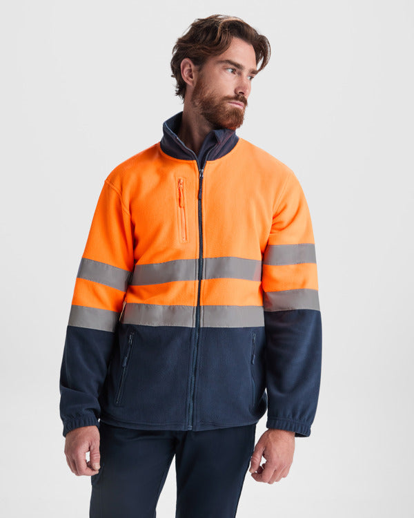 ROLY WRK ALTAIR Men's high-visibility fleece jacket in fluor yellow - promotional clothing printed with your company logo
