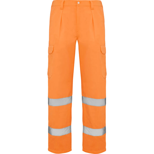 ROLY WRK ALFA Men's high-visibility trousers in fluor orange - promotional clothing printed with your company logo