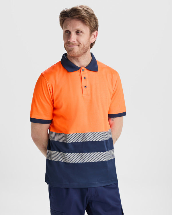 ROLY WRK ATRIO Men's high-visibility polo shirt in fluor yellow - promotional clothing printed with your company logo