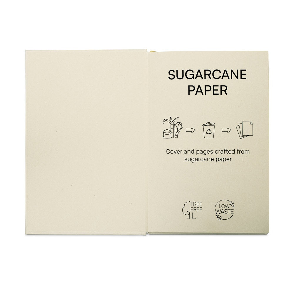 DICKINSON promotional notebook in natural (detail view) with custom logo branding