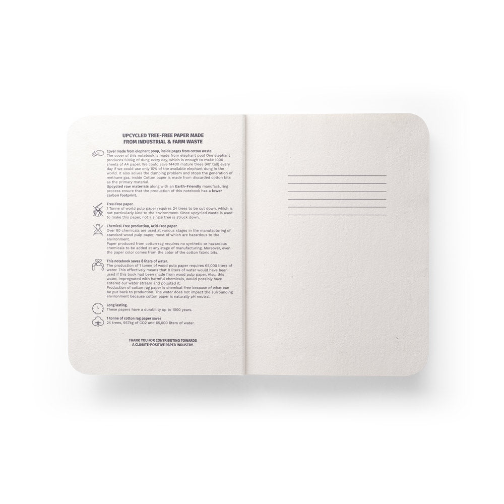 ORGANIC SEMI-RIGID promotional notebook in light natural (detail view) with custom logo branding