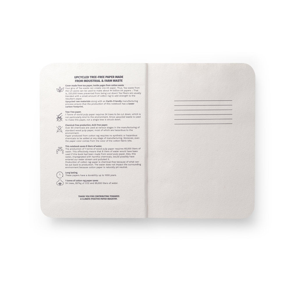 TEAPAD SEMI-RIGID promotional notebook in natural (detail view) with custom logo branding