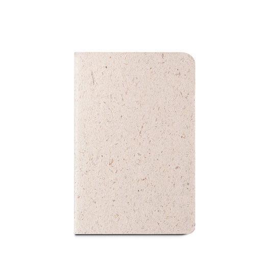 ORGANIC SOFT promotional notebook in light natural (detail view) with custom logo branding