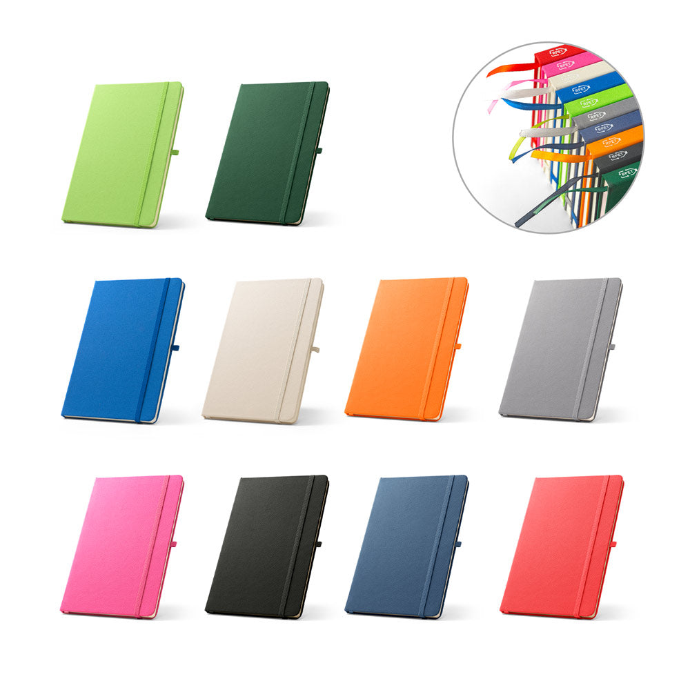 ANNE - Cahier A5 en polyester recyclé (100% rPET) avec pages lignées