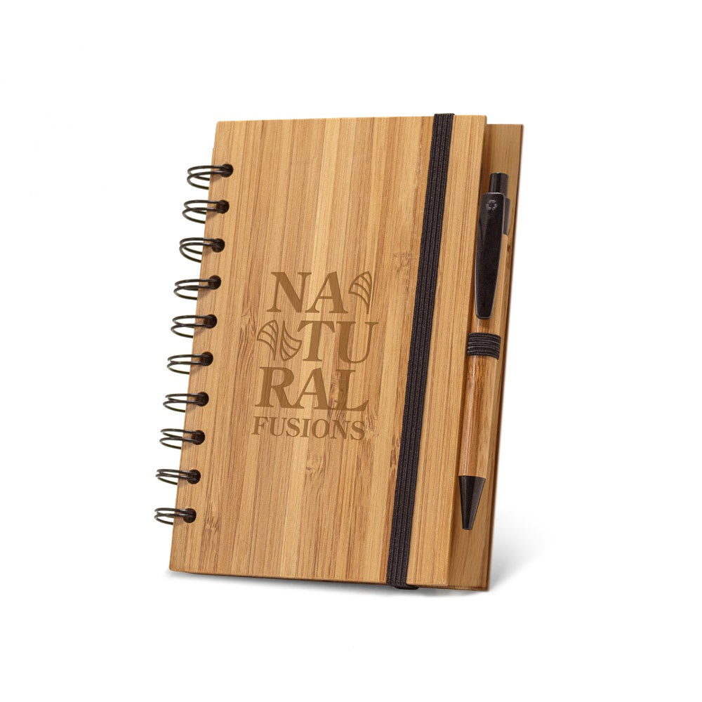 DICKENS A5 promotional notebook in natural with custom logo branding