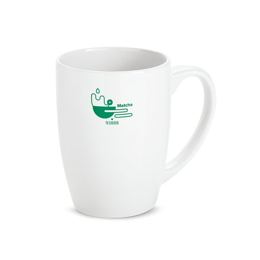 MATCHA promotional mug in white with custom logo branding
