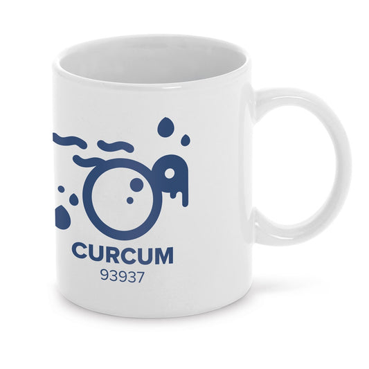 CURCUM promotional mug in white with custom logo branding
