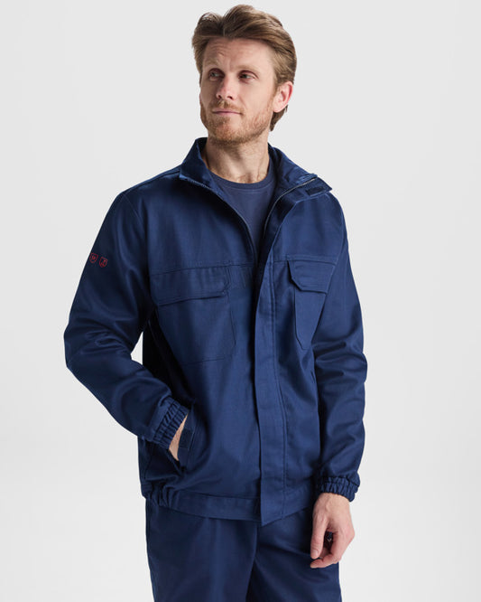 ROLY WRK CRUISER Unisex flame-retardant jacket in navy blue - promotional clothing printed with your company logo
