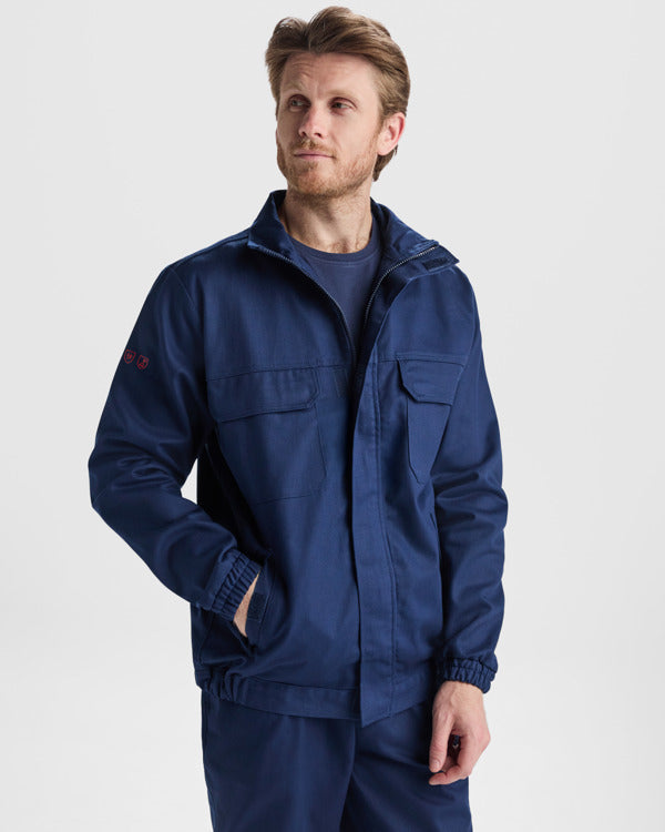 ROLY WRK CRUISER Unisex flame-retardant jacket in navy blue - promotional clothing printed with your company logo