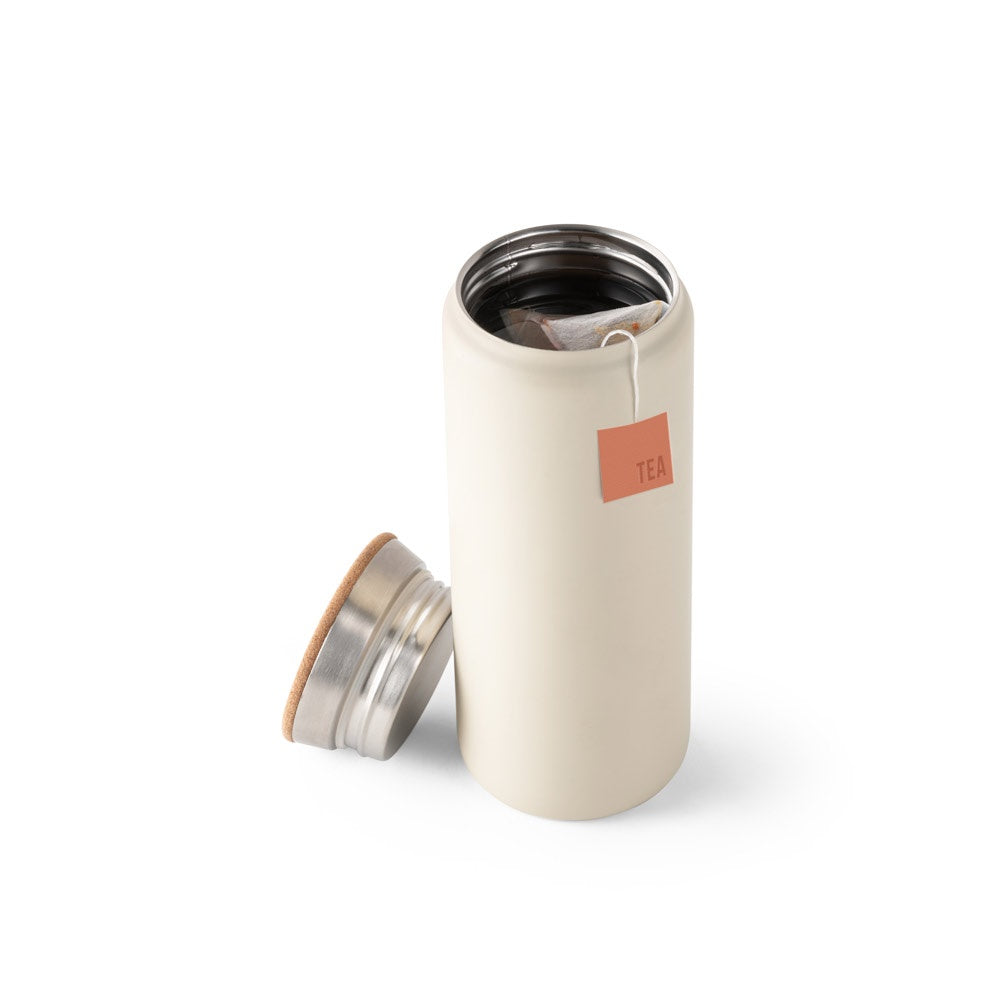 LAVINE 600 promotional thermal bottle in beige (detail view) with custom logo branding
