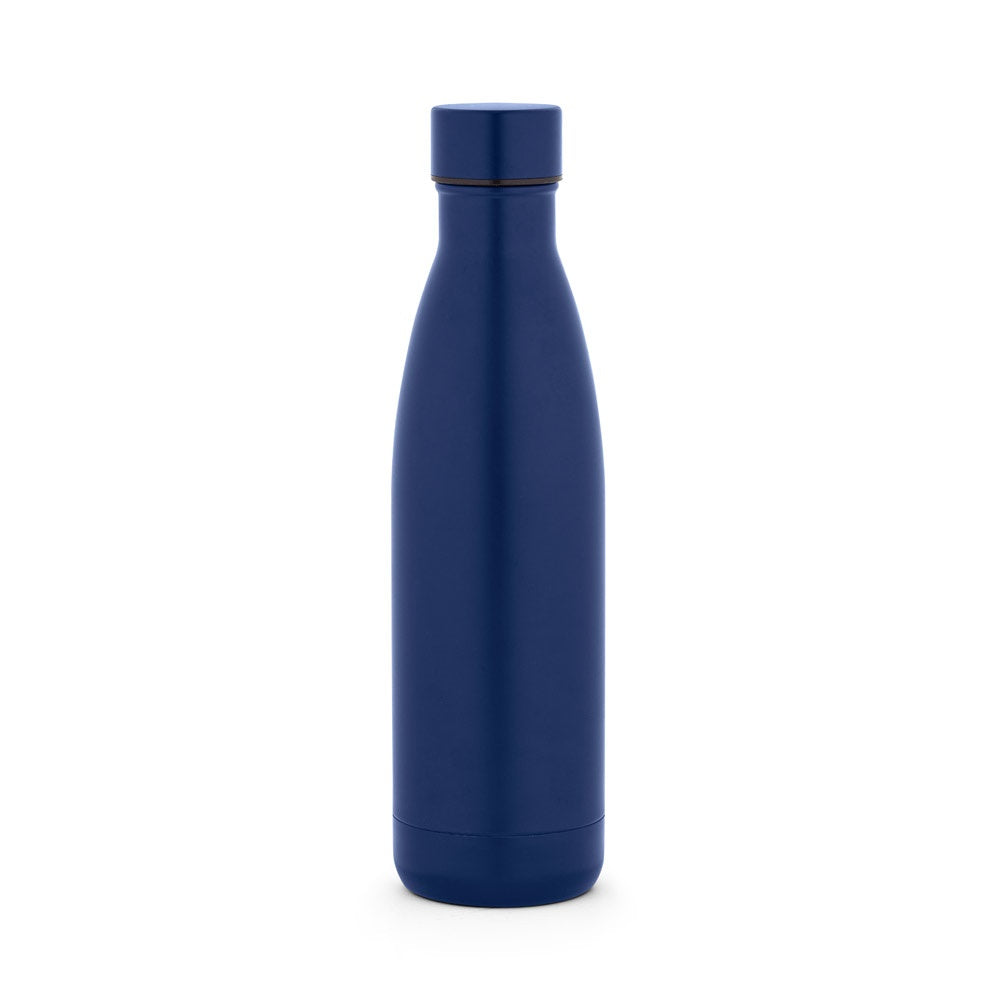 RE-BUFFON L promotional thermal bottle in navy blue with custom logo branding