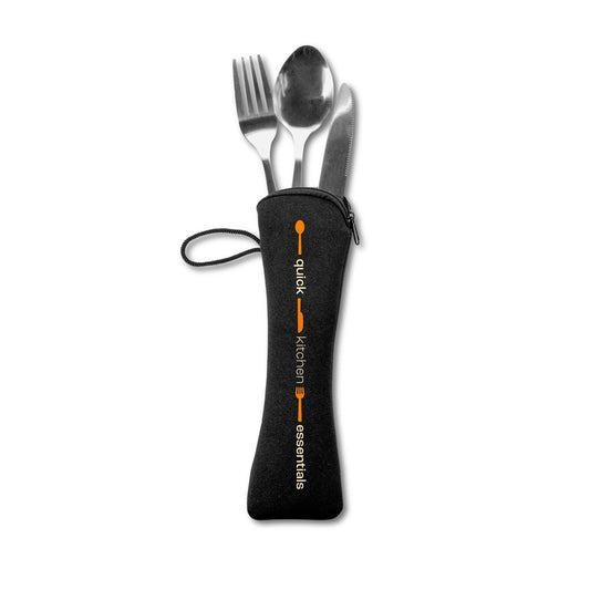 WILEY promotional tableware in satin silver with custom logo branding