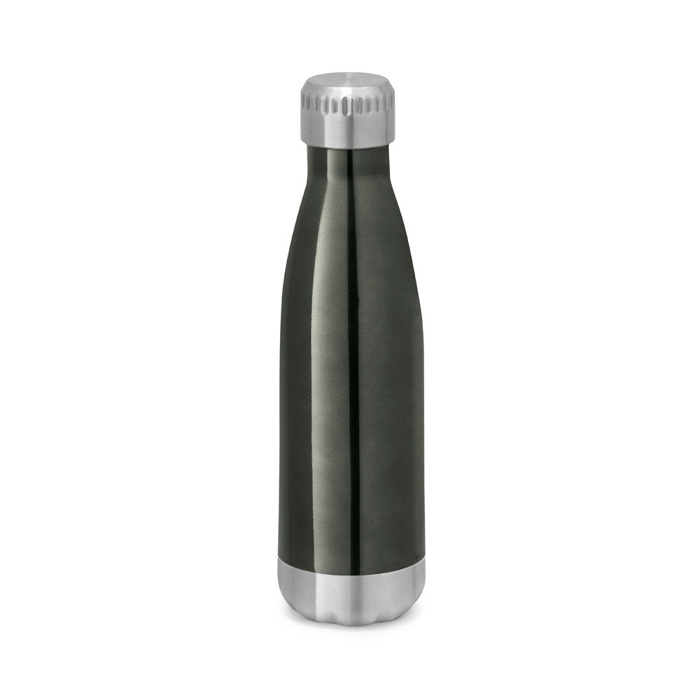 SHOW promotional thermal bottle in gun metal with custom logo branding