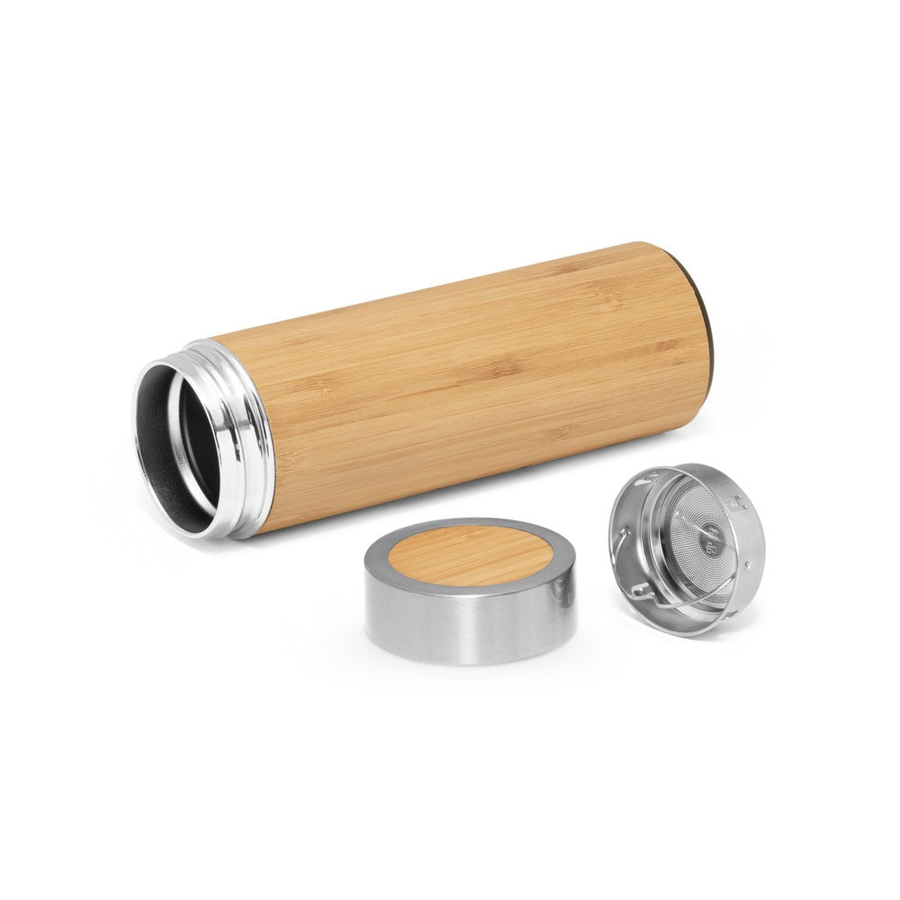 NATUREL promotional thermal bottle in natural (detail view) with custom logo branding