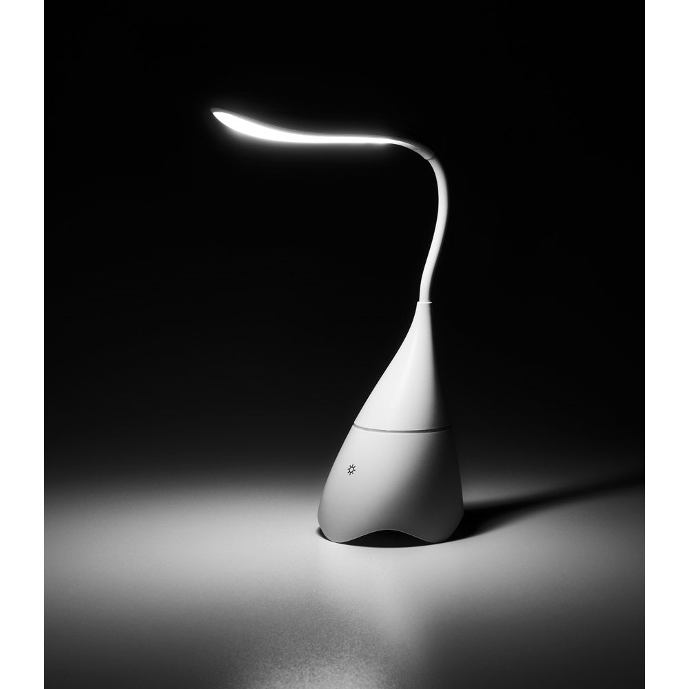 GRAHAME promotional desk accessory in white (detail view) with custom logo branding