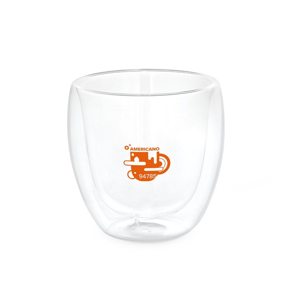 AMERICANO promotional travel cup in transparent with custom logo branding