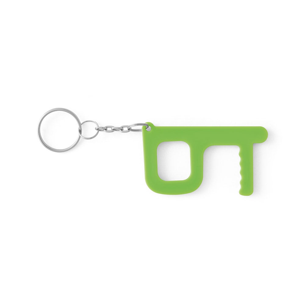HANDY SAFE promotional event giveaway in light green (detail view) with custom logo branding