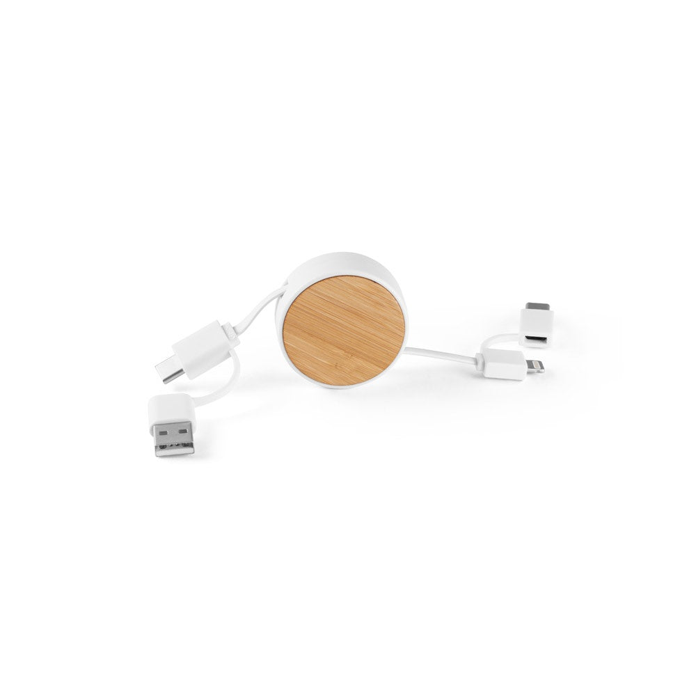 RUBINS promotional tech gadget in white with custom logo branding