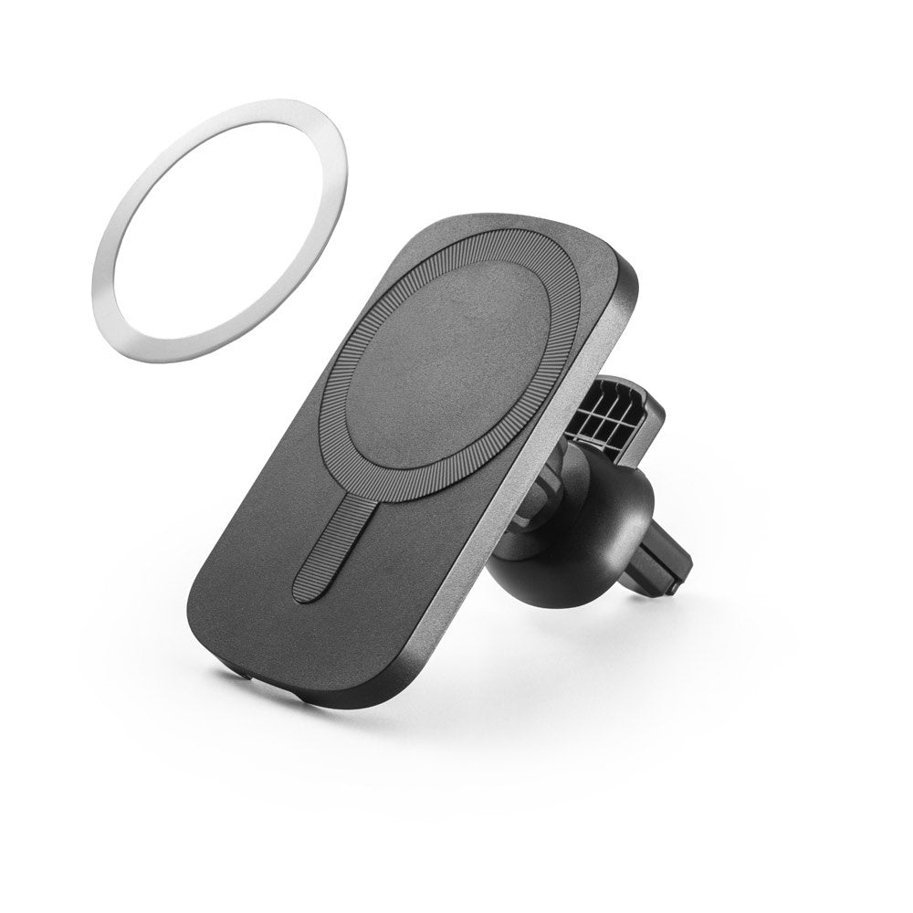 KOCH promotional power bank in black (detail view) with custom logo branding