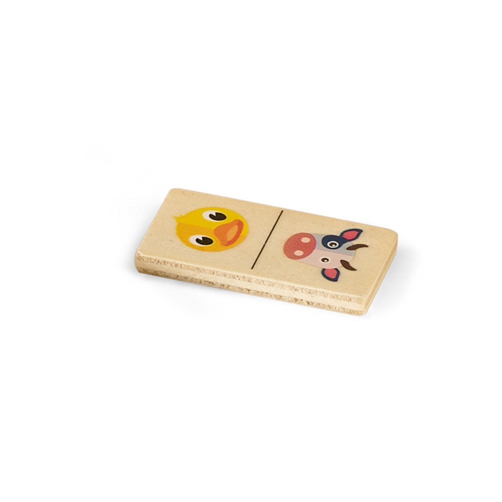 DOMIN promotional game in light natural with custom logo branding