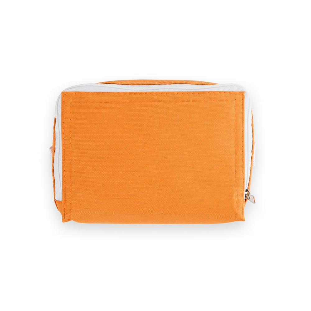 JEDDAH promotional cooler bag in orange (detail view) with custom logo branding