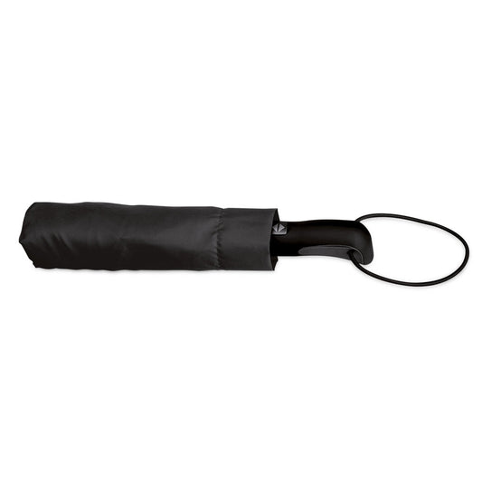 CAMPANELA promotional umbrella in black (detail view) with custom logo branding
